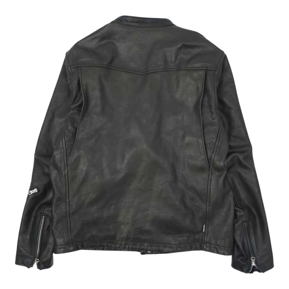 NEIGHBORHOOD ネイバーフッド 21AW 212SZNH-JKM01 FLATBUSH / CL-JKT カウレザー スタンドカラー ダブル ライダース ジャケット ブラック系 4【中古】