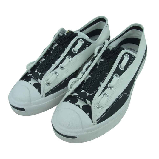 CONVERSE コンバース 19SS × The Soloist JACK PURCELL ZIP OX ソロイスト ジャックパーセル ジップ スニーカー ホワイト系 ブラック系 27.5cm【美品】【中古】