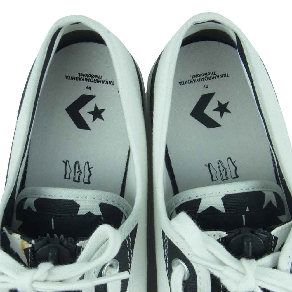 CONVERSE コンバース 19SS × The Soloist JACK PURCELL ZIP OX ソロイスト ジャックパーセル ジップ スニーカー ホワイト系 ブラック系 27.5cm【美品】【中古】