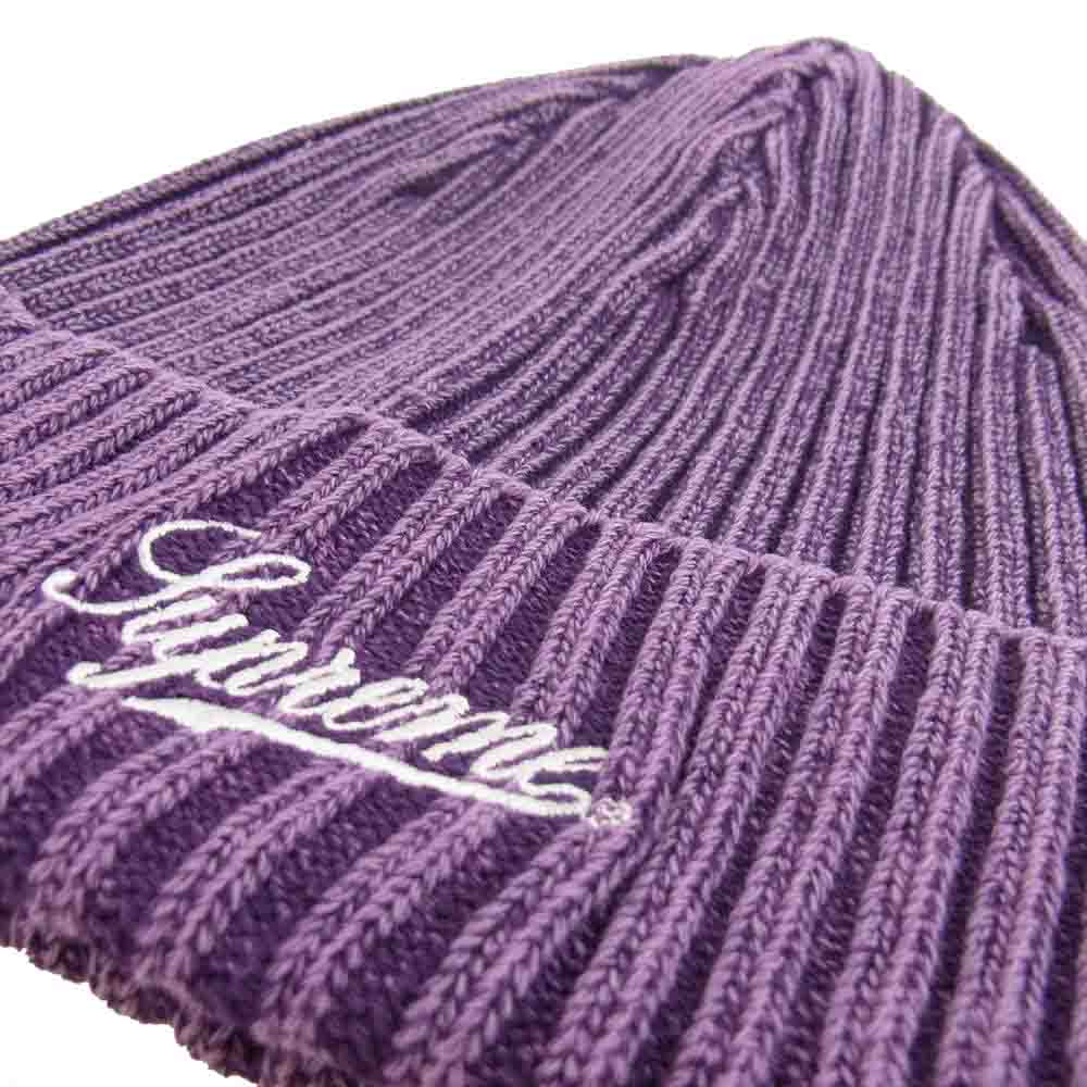 Supreme シュプリーム 21SS Bleached Rib Beanie ブリーチ リブ ビーニー ニット キャップ パープル系【中古】
