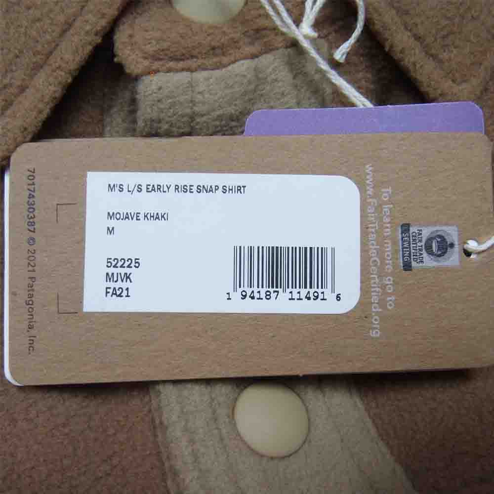 patagonia パタゴニア 21AW 52225 Long-sleeve Early Rise Snap Shirts ロングスリーブ アーリー ライズ スナップ シャツ フリー ジャケット MOJAVE KHAKI M【新古品】【未使用】【中古】