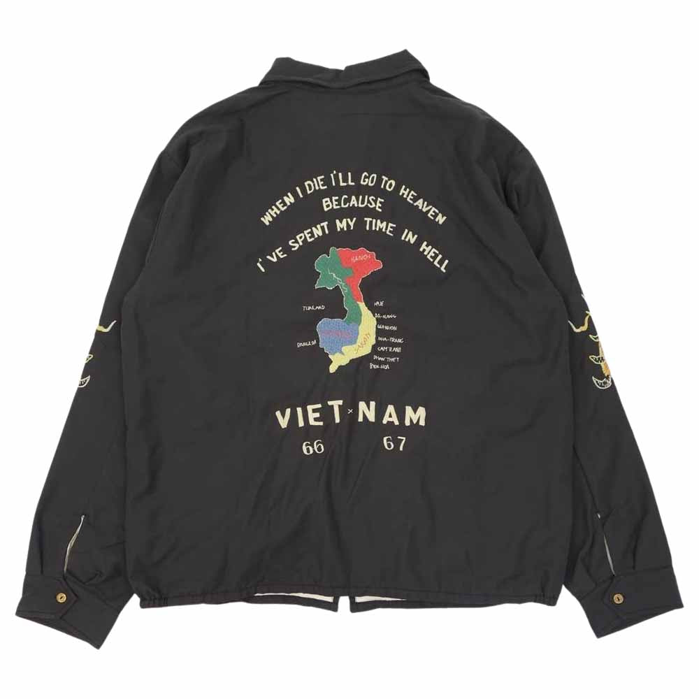 TAILOR TOYO テイラー東洋 TT15023 Mid 1960s Style Vietnam Jacket VIETNAM MAP ベトジャン ベトナム 龍 刺繍 ジャケット スカジャン ブラック系 XL【新古品】【未使用】【中古】