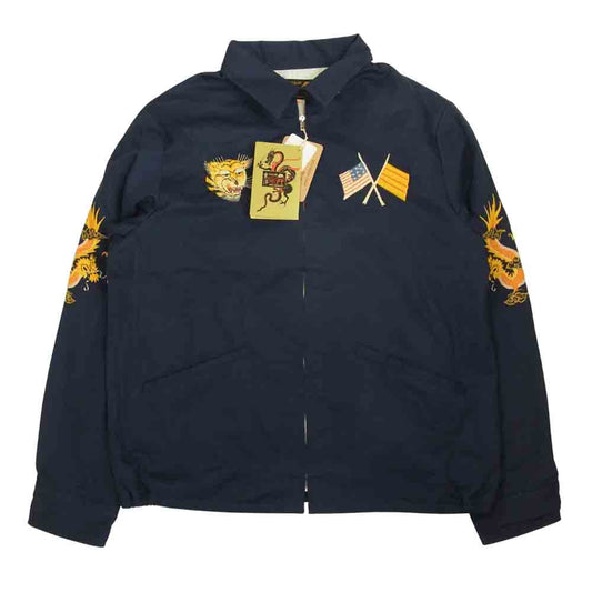 TAILOR TOYO テイラー東洋 TT15054 Late 1960s Style Cotton Vietnam Jacket VIETNAM DRAGON ベトジャン ベトナム共和国 国旗 虎 龍 刺繍 ジャケット ベトジャン ネイビー系 M【新古品】【未使用】【中古】