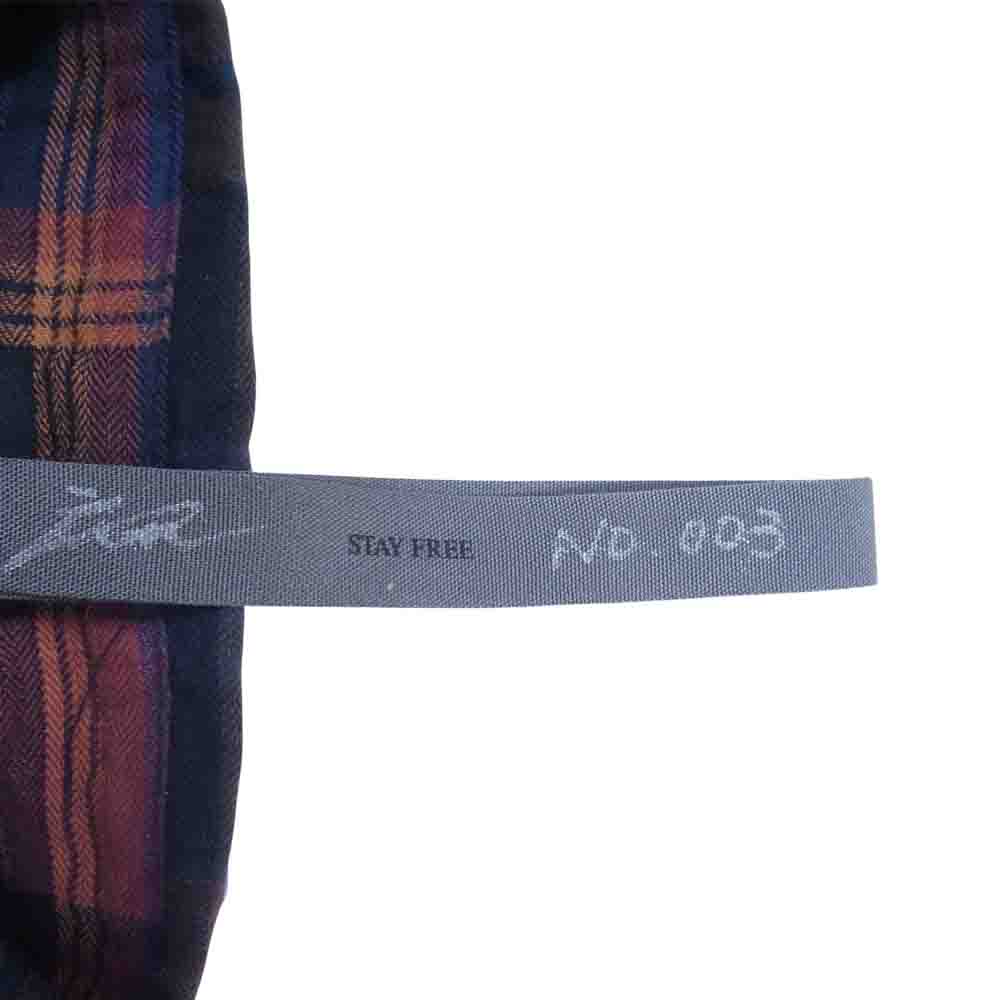 STRUM ストラム STC136-01MG Morning Glow 8th Anniversary CUSTOM TARTAN PLAID SHIRRING STRETCH COTTON L/S TIERED SHIRT モーニンググロウ ヘリンボーン シャーリングタータンチェック 切替 シャツ RD×BR M【極上美品】【中古】