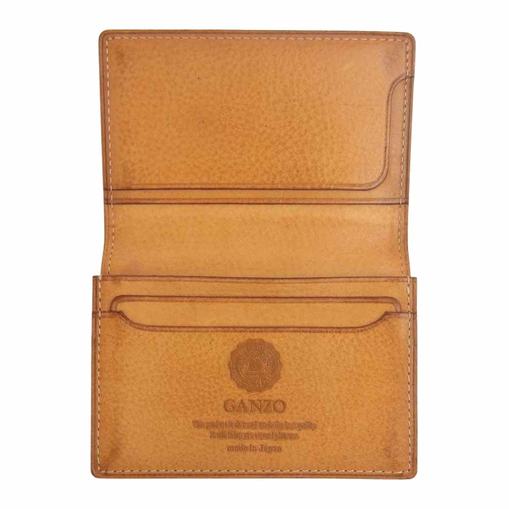 GANZO ガンゾ 57189 THIN BRIDLE シンブライドル レザー 名刺入れ カードケース ブラウン系【中古】