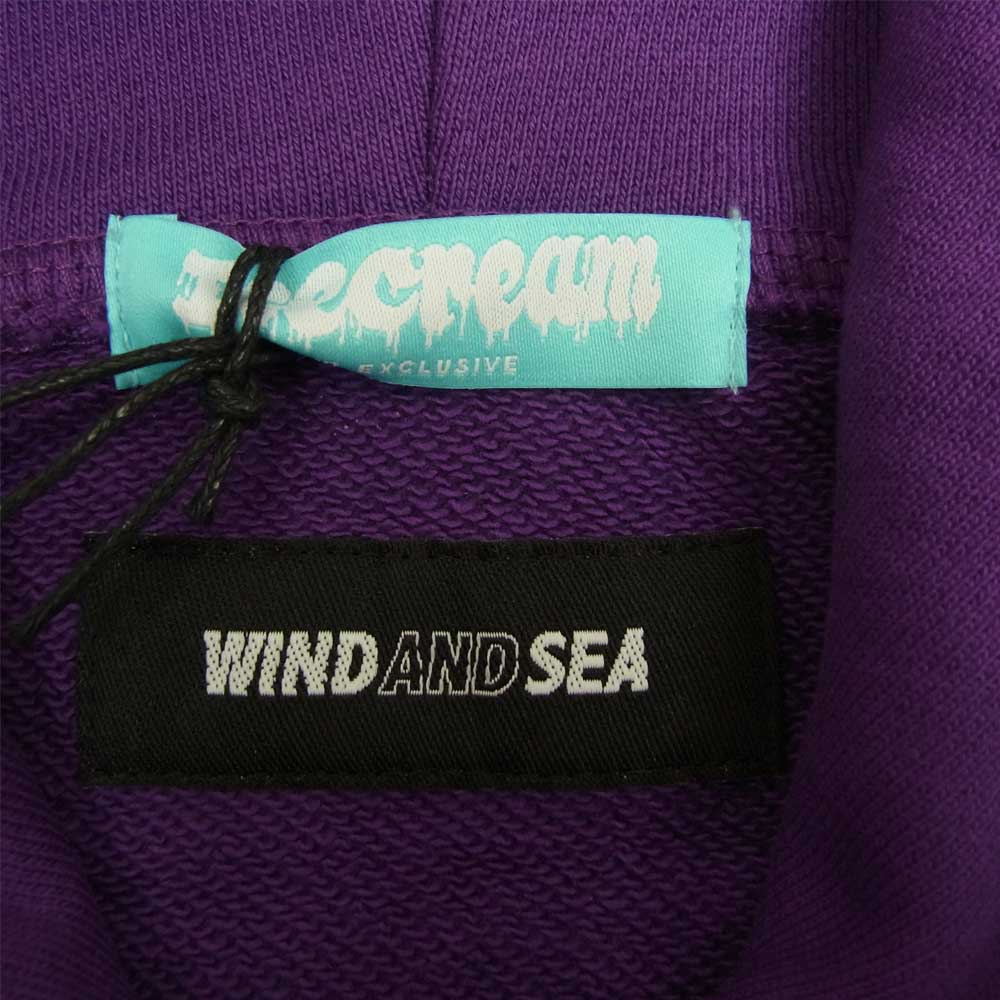 WIND AND SEA ウィンダンシー ICJP215SK005 ICECREAM COTTON HOODIE アイスクリーム コラボ プリント パーカー PURPLE L パープル系 L【新古品】【未使用】【中古】