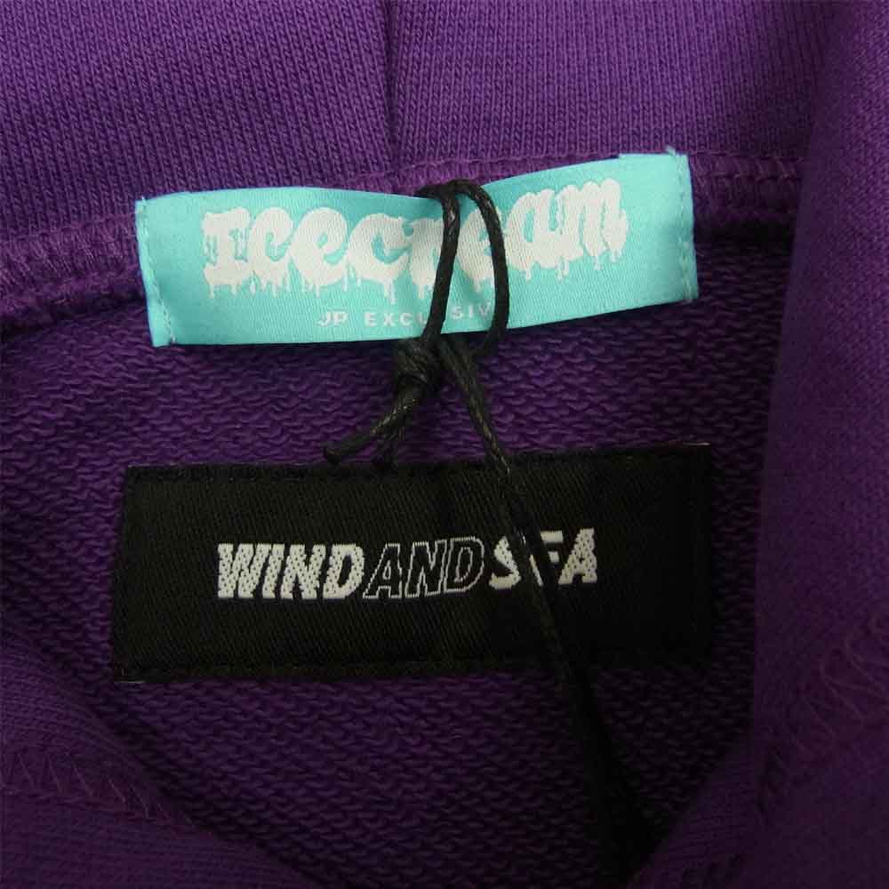 WIND AND SEA ウィンダンシー ICJP215SK005 ICECREAM COTTON HOODIE アイスクリーム コラボ プリント パーカー PURPLE L パープル系 L【新古品】【未使用】【中古】