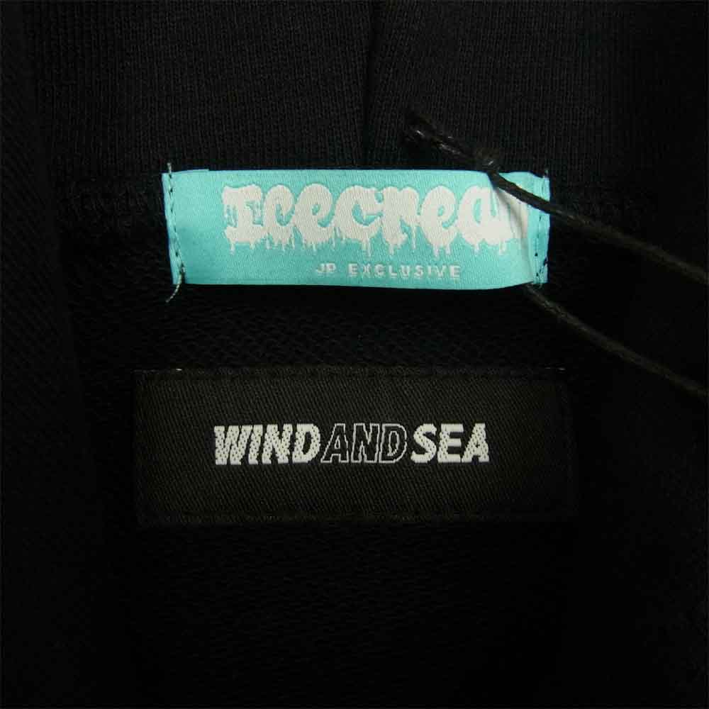 WIND AND SEA ウィンダンシー ICJP215SK005 ICECREAM COTTON HOODIE アイスクリーム コラボ プリント パーカー BLACK L ブラック系 L【新古品】【未使用】【中古】