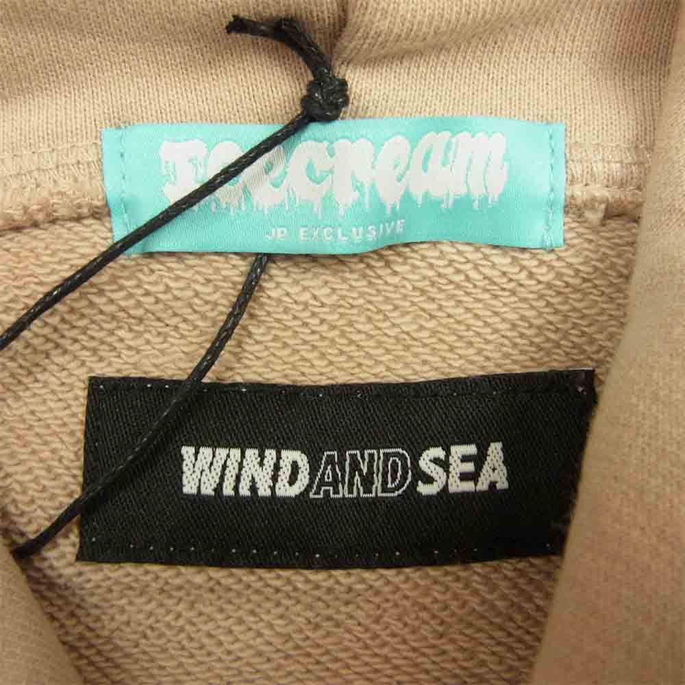 WIND AND SEA ウィンダンシー ICJP215SK005 ICECREAM COTTON HOODIE アイスクリーム コラボ プリント パーカー BEIGE M ベージュ系 M【新古品】【未使用】【中古】