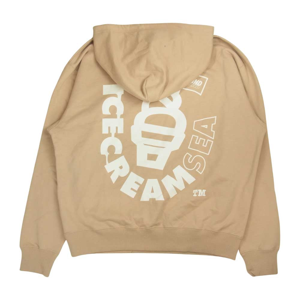 WIND AND SEA ウィンダンシー ICJP215SK006 ICECREAM COTTON HOODIE アイスクリーム コラボ プリント パーカー BEIGE M ベージュ系 M【新古品】【未使用】【中古】