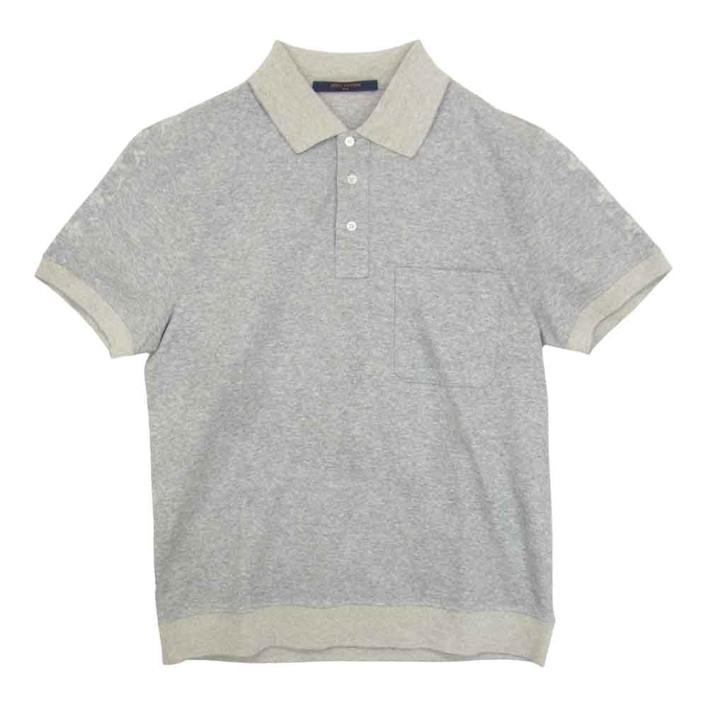 LOUIS VUITTON ルイ・ヴィトン 国内正規品 バック モノグラム シルク ポロシャツ グレー系 XS【中古】