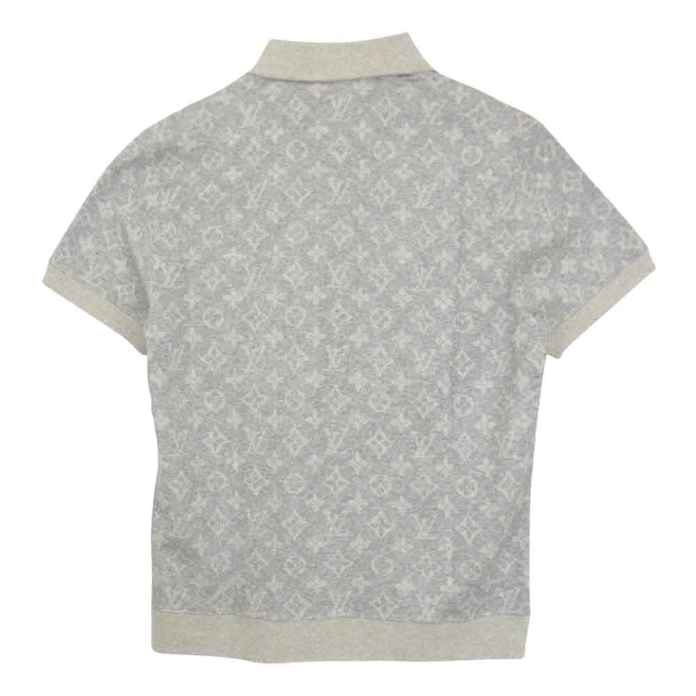 LOUIS VUITTON ルイ・ヴィトン 国内正規品 バック モノグラム シルク ポロシャツ グレー系 XS【中古】