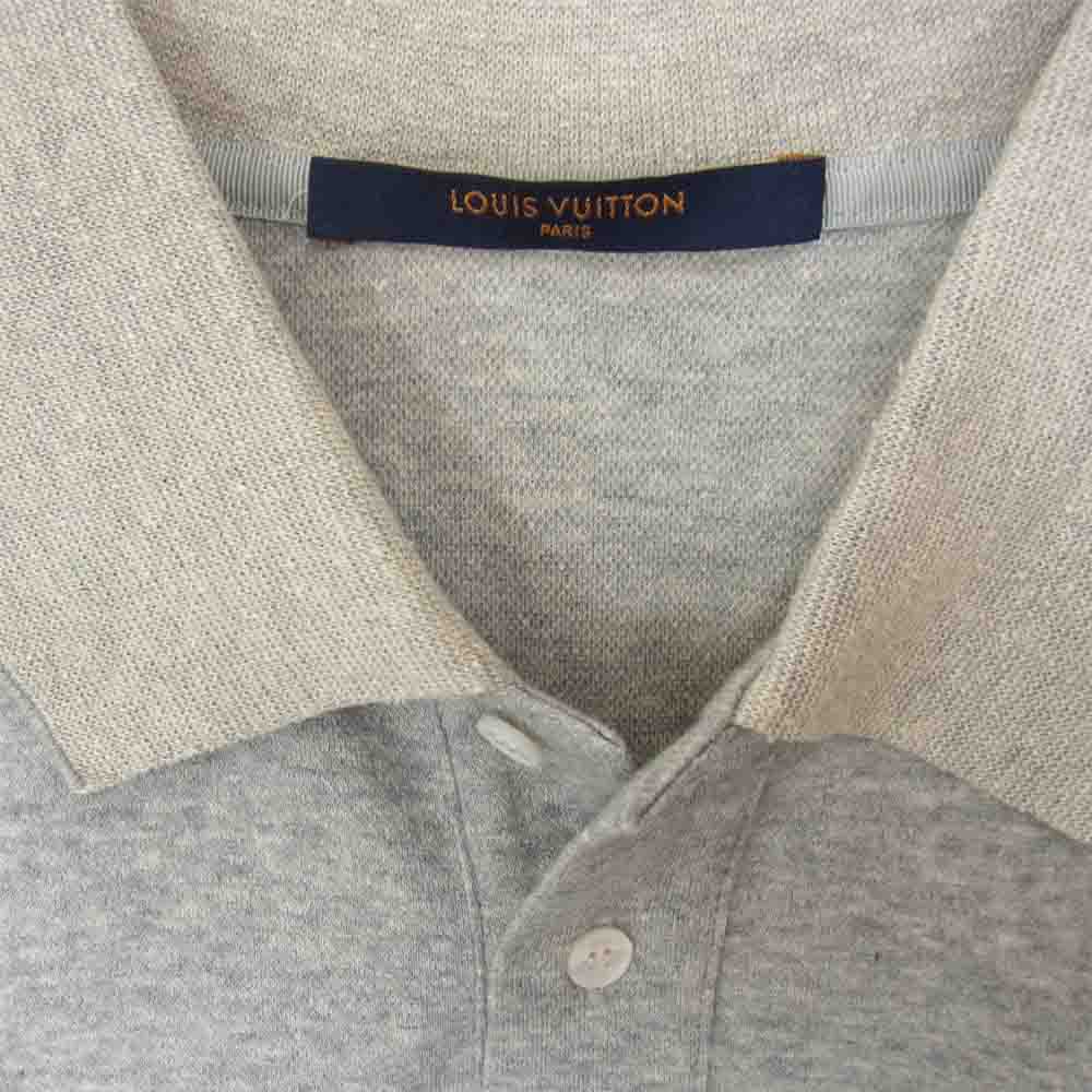 LOUIS VUITTON ルイ・ヴィトン 国内正規品 バック モノグラム シルク ポロシャツ グレー系 XS【中古】