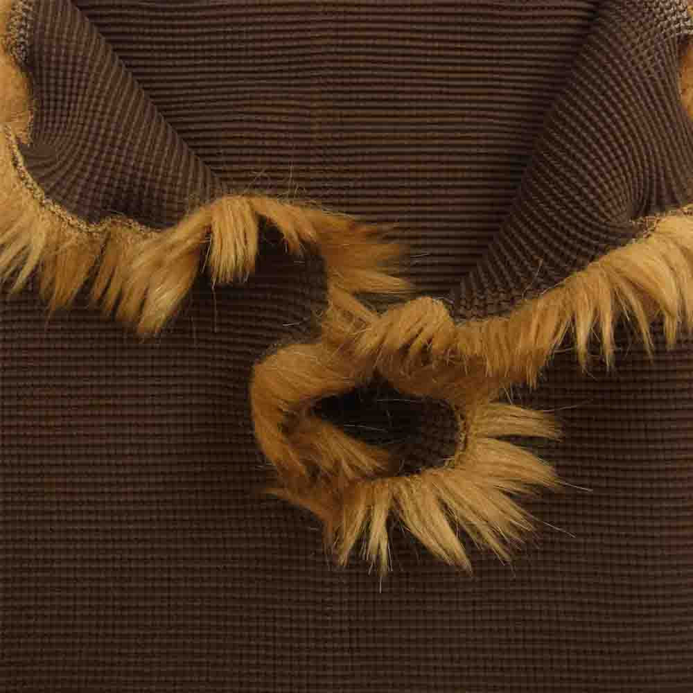 ISSEY MIYAKE イッセイミヤケ MI83FM605 ME フェイクファー フレンチスリーブ カットソー ブラウン系【中古】