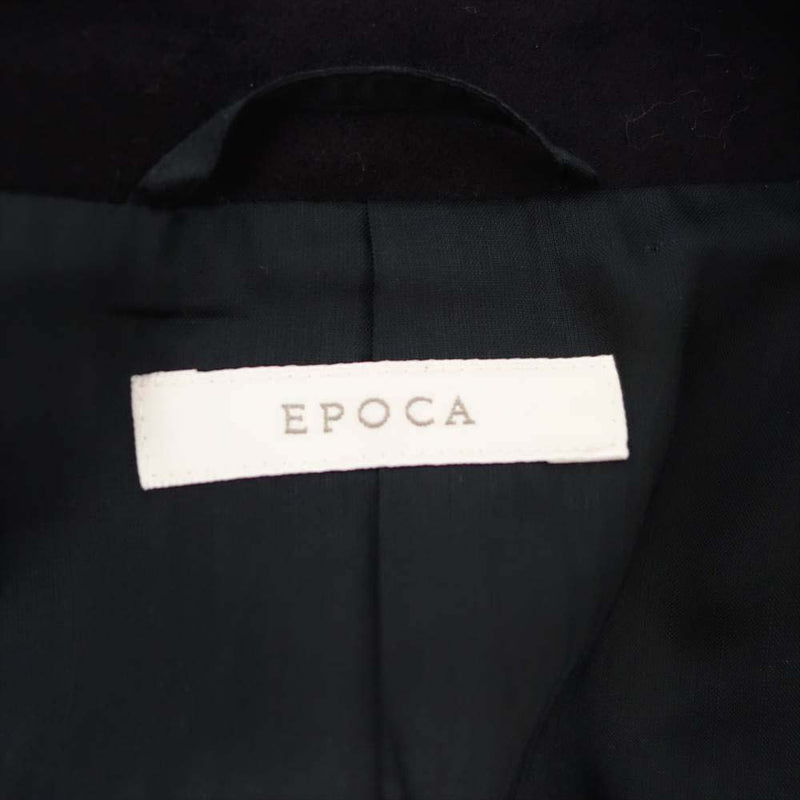 EPOCA エポカ ノーカラー テーラード ジャケット スカート スーツ セットアップ ブラック系 40【中古】