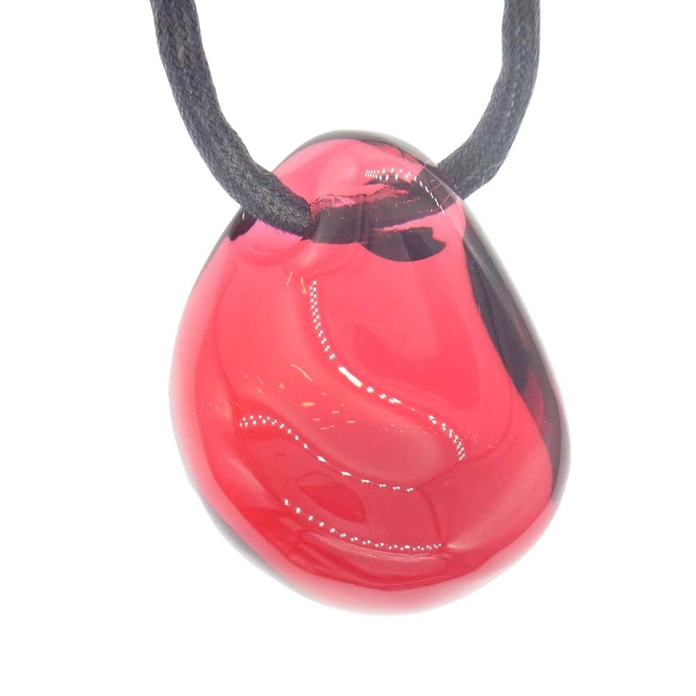 バカラ ガレ クリスタル ペンダント ネックレス レッド レッド系【中古