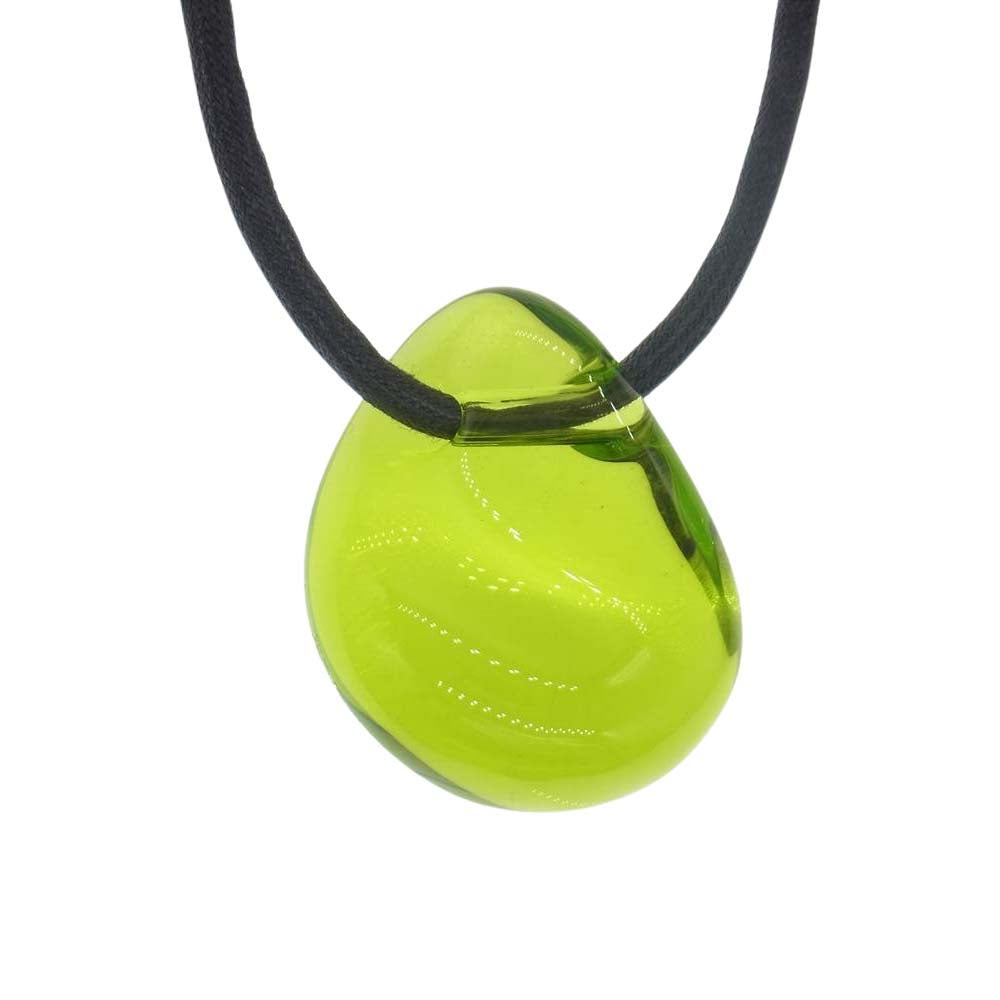 バカラ ガレ クリスタル ペンダント ネックレス グリーン グリーン系【中古】