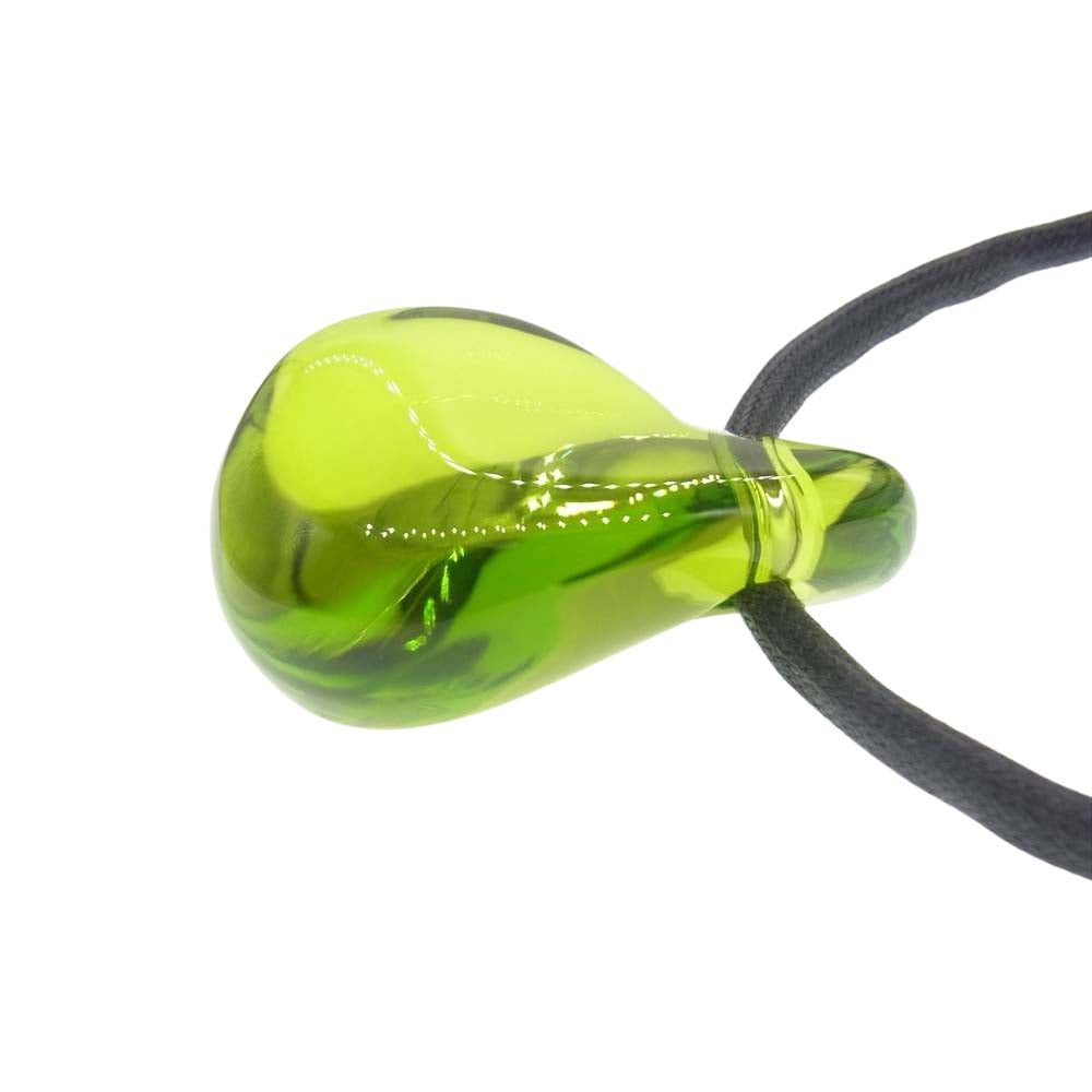 バカラ ガレ クリスタル ペンダント ネックレス グリーン グリーン系【中古】