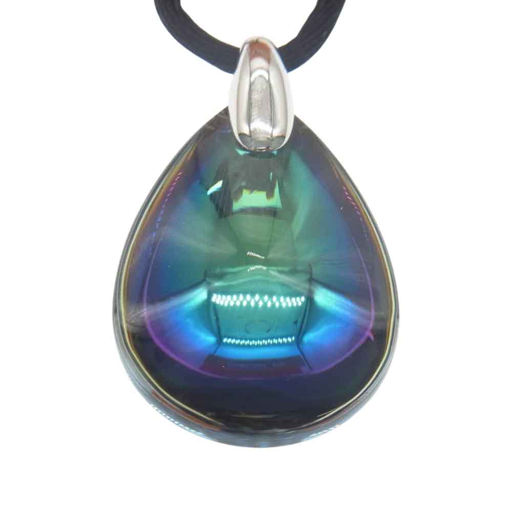 バカラ プシデリック ティアドロップ クリスタル ペンダント ネックレス ブルー系【中古】