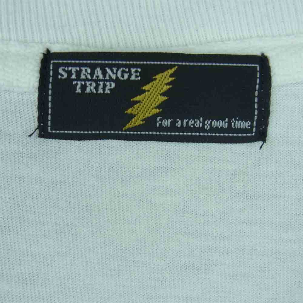 ストレンジトリップ STEAL YOUR FACE プリント 長袖 Tシャツ コットン 日本製 ホワイト系 M【中古】