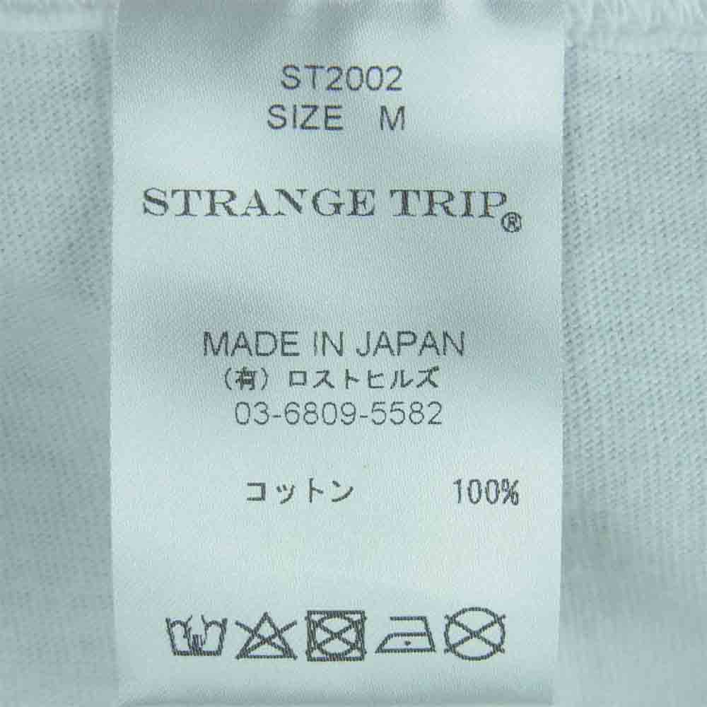 ストレンジトリップ STEAL YOUR FACE プリント 長袖 Tシャツ コットン 日本製 ホワイト系 M【中古】