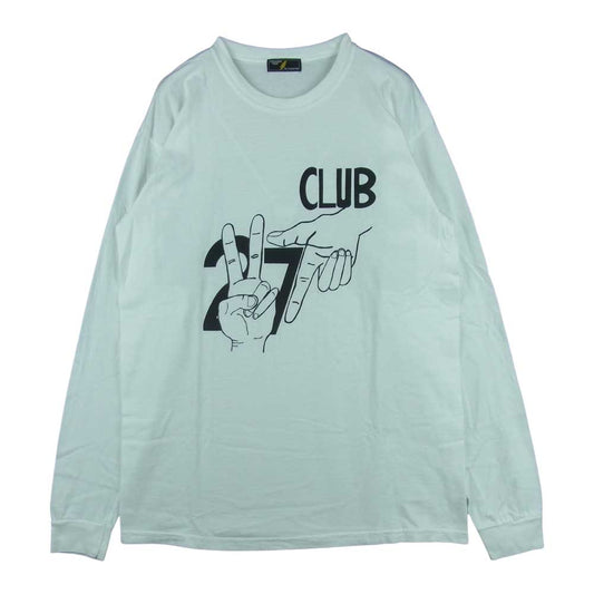 ストレンジトリップ ST2002 CLUB 27 プリント 長袖 Tシャツ コットン 日本製 ホワイト系 M【中古】