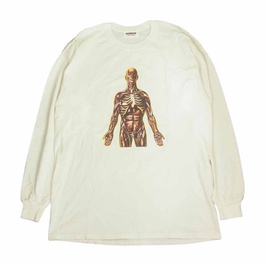 バウワウ VISIBLEMAN KURT LOVED L/S TEE ビジブルマン プリント 長袖 Tシャツ ホワイト系 L【中古】