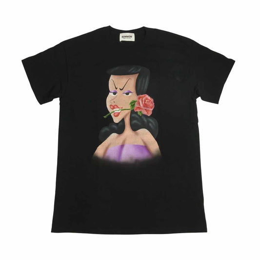 バウワウ ROCK ＆ BULL TEE AIRBRUSH ロック ブル エアブラシ プリント 半袖 Tシャツ ブラック ブラック系 M【中古】