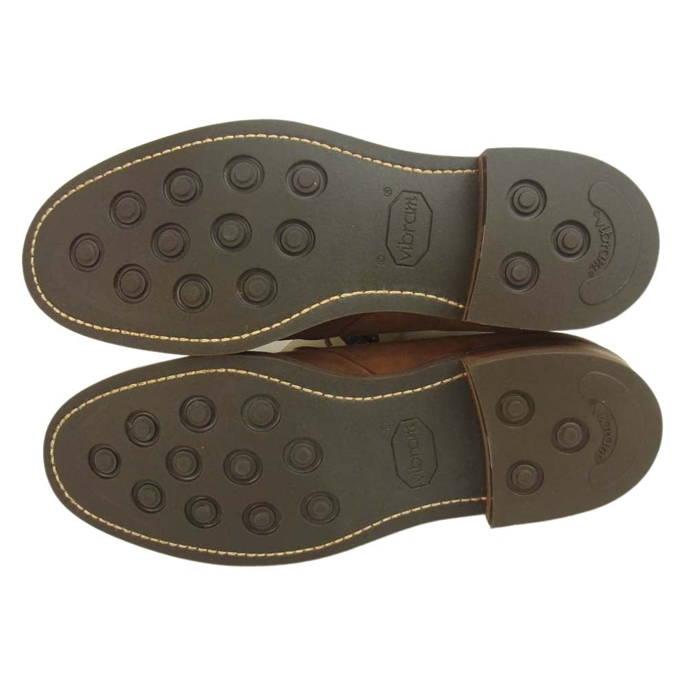 三陽山長 長六郎 スエード チャッカ ブーツ レザーシューズ ブラウン系 8.5【新古品】【未使用】【中古】