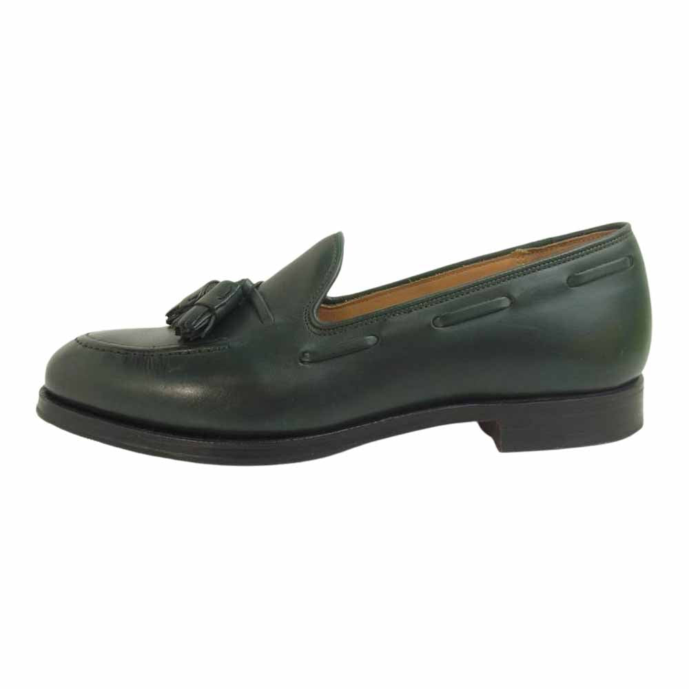 CROCKETT&JONES クロケットアンドジョーンズ CAVENDISH キャベンディッシュ 9376 バーニッシュドカーフ タッセルローファー ダークグリーン系 7E【美品】【中古】