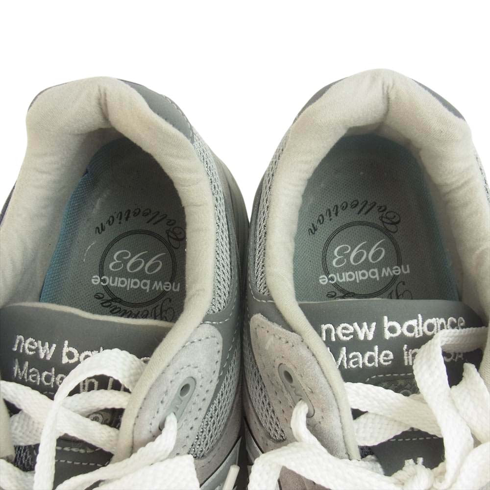 NEW BALANCE ニューバランス USA製 MR993GL 4Eワイズ スニーカー グレー系 27CM【美品】【中古】