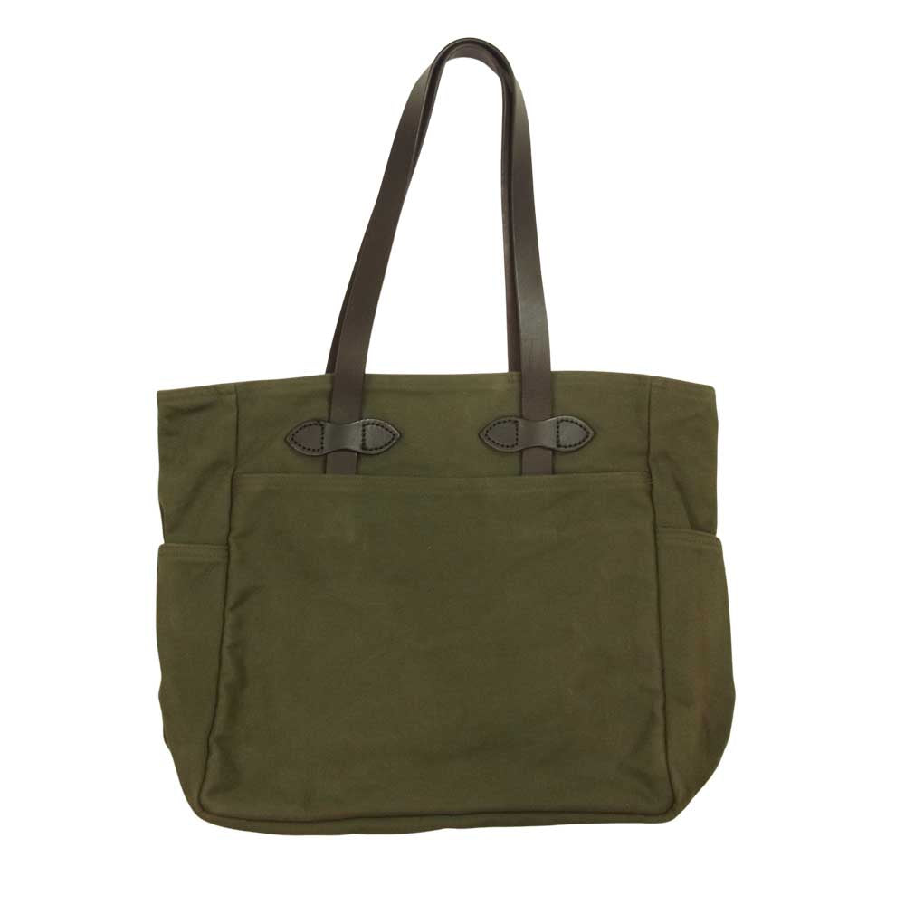 FILSON フィルソン OPEN TOTE BAG レザーハンドル トート バッグ カーキ系【中古】