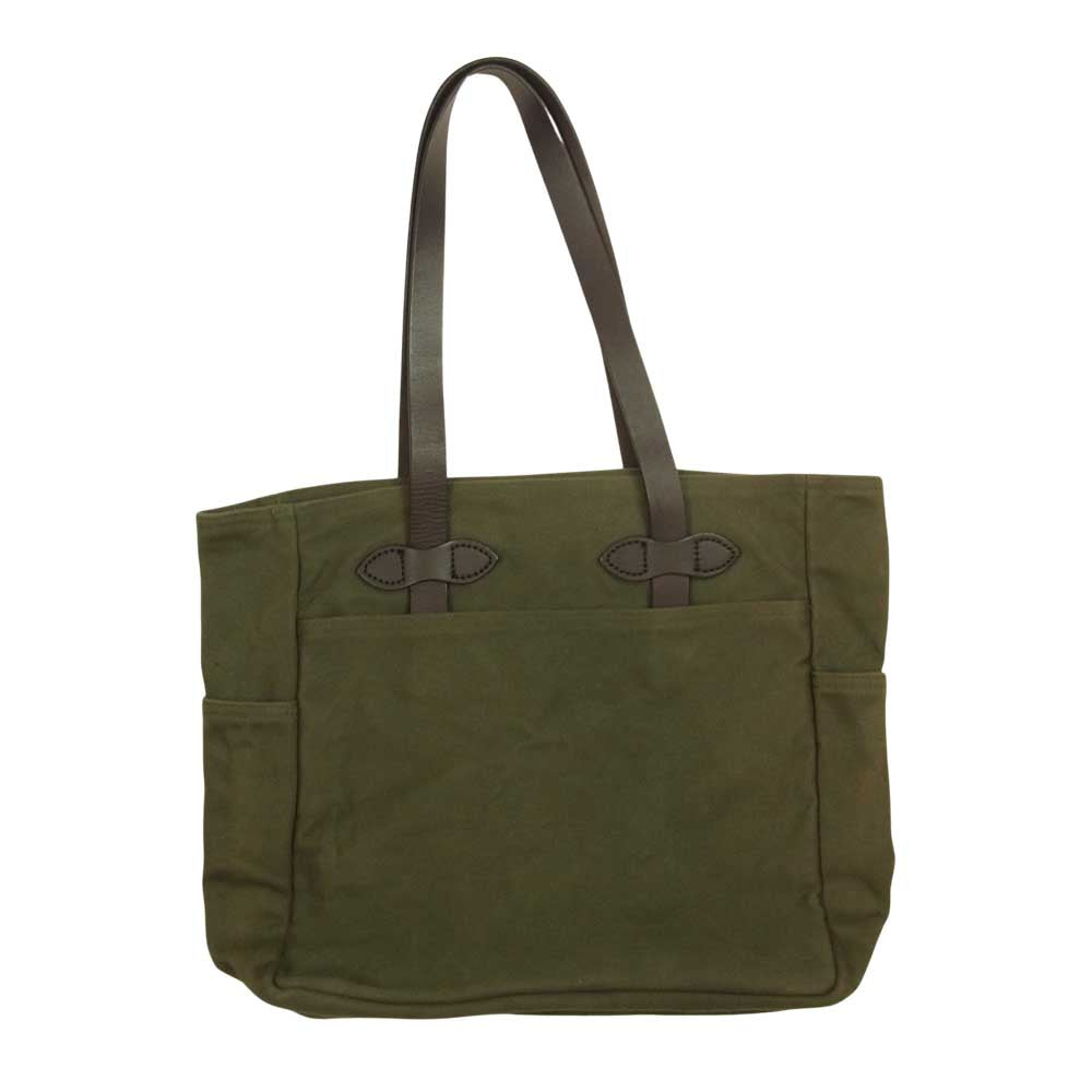 FILSON フィルソン OPEN TOTE BAG レザーハンドル トート バッグ カーキ系【中古】
