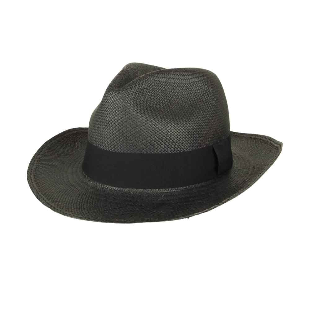 エクア アンディーノ パナマハット 中折れ 麦わら パナマ ハット ブラック ブラック系 M【中古】