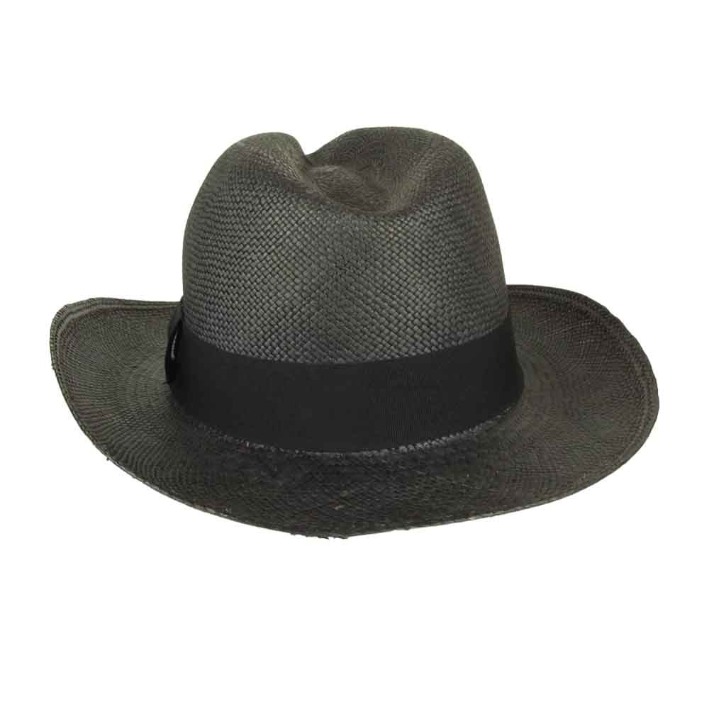 エクア アンディーノ パナマハット 中折れ 麦わら パナマ ハット ブラック ブラック系 M【中古】