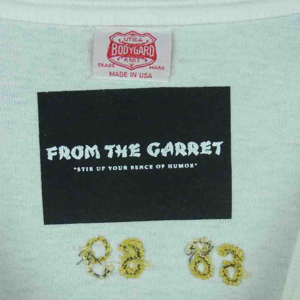 フロムザギャレット 虎 福 刺繍 半袖 Tシャツ コットン アメリカ製 ホワイト系 M【中古】