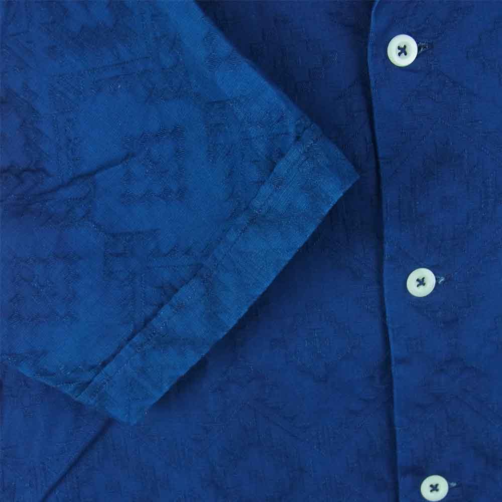 JELADO ジェラード PIRATE OF BLUE DYE 総柄 刺繍 半袖 シャツ コットン 日本製 ネイビー系 M【中古】