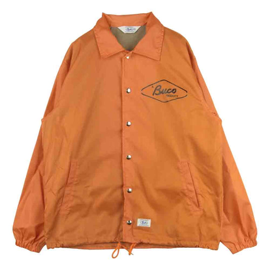 The REAL McCOY'S ザリアルマッコイズ BUCO ブコ ENGINEERS COACH JACKET エンジニア ナイロン ロゴ プリント コーチ ジャケット オレンジ系 M【美品】【中古】