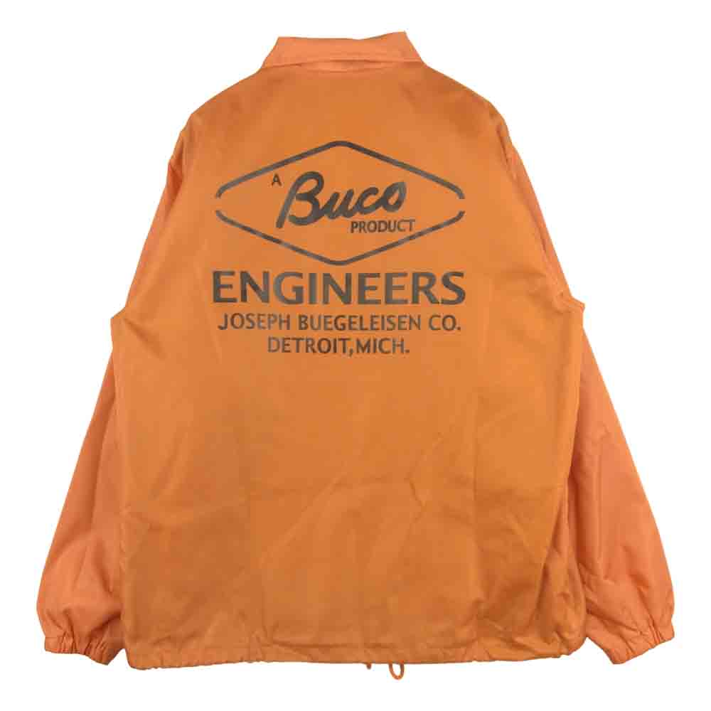 The REAL McCOY'S ザリアルマッコイズ BUCO ブコ ENGINEERS COACH JACKET エンジニア ナイロン ロゴ プリント コーチ ジャケット オレンジ系 M【美品】【中古】