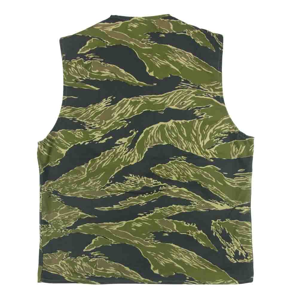The REAL McCOY'S ザリアルマッコイズ TIGER CAMOUFLAGE VEST タイガー カモ 4ポケット ベスト カーキ系 M【美品】【中古】