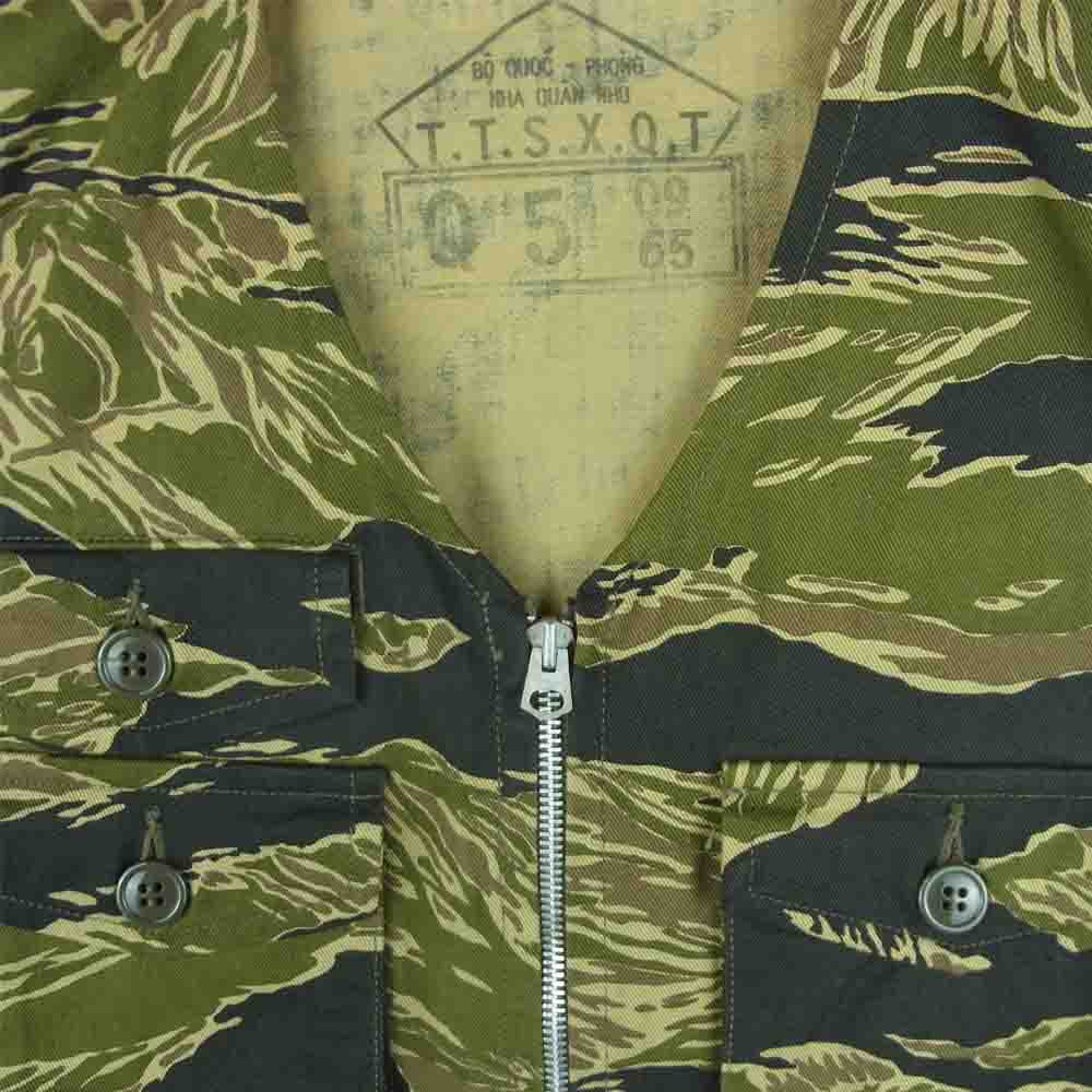 The REAL McCOY'S ザリアルマッコイズ TIGER CAMOUFLAGE VEST タイガー カモ 4ポケット ベスト カーキ系 M【美品】【中古】