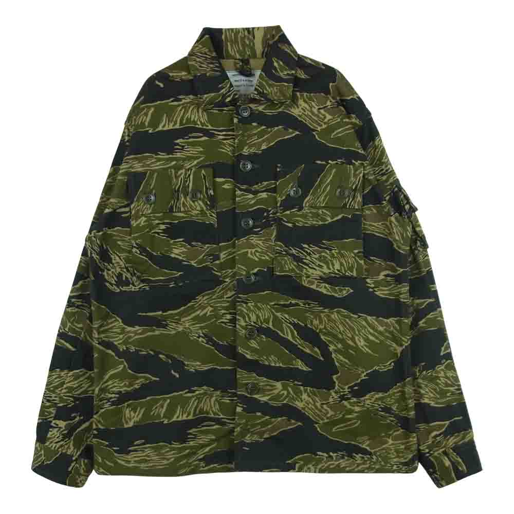 The REAL McCOY'S ザリアルマッコイズ TIGER CAMOUFLAGE SHIRT JOHN WAYNE ジョンウェイン タイガー カモ シャツ ジャケット カーキ系 M【美品】【中古】