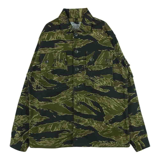 The REAL McCOY'S ザリアルマッコイズ TIGER CAMOUFLAGE SHIRT JOHN WAYNE ジョンウェイン タイガー カモ シャツ ジャケット カーキ系 M【美品】【中古】