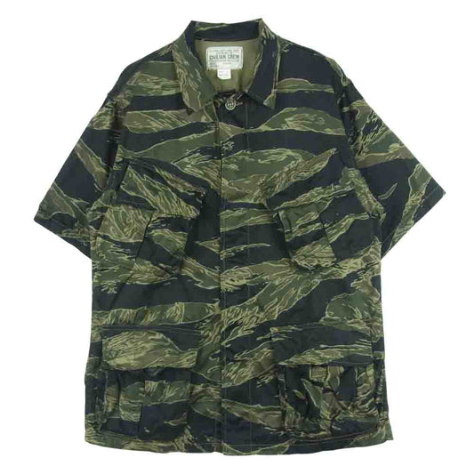 FREEWHEELERS フリーホイーラーズ CIVILIAN CREW タイガー カモ サファリ 半袖 シャツ ジャケット カーキ系 15【中古】