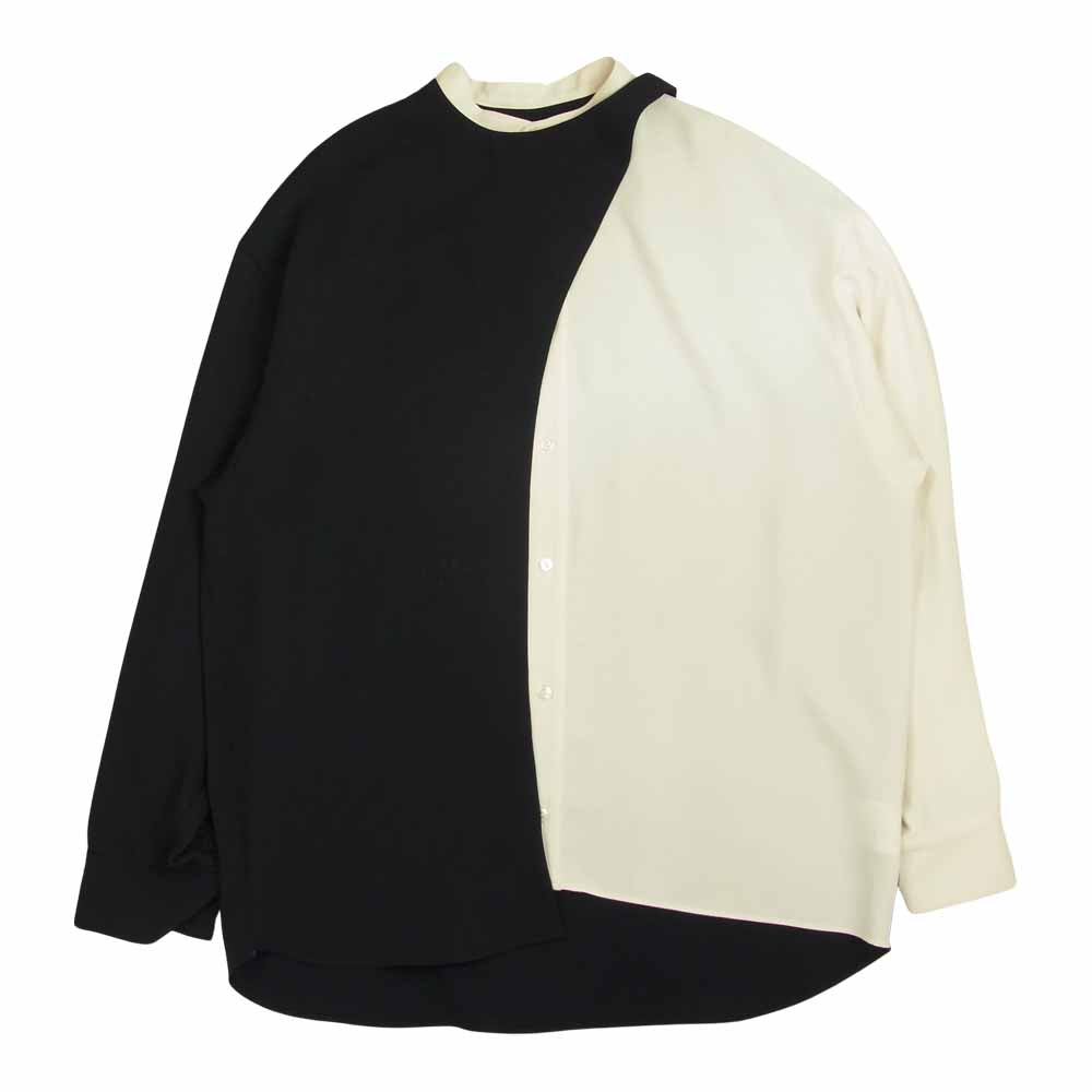 リノー STUDIOUS 111500109 DRAPE LAYERED SHIRT ドレープ レイヤード シャツ ネイビー系 2【中古】