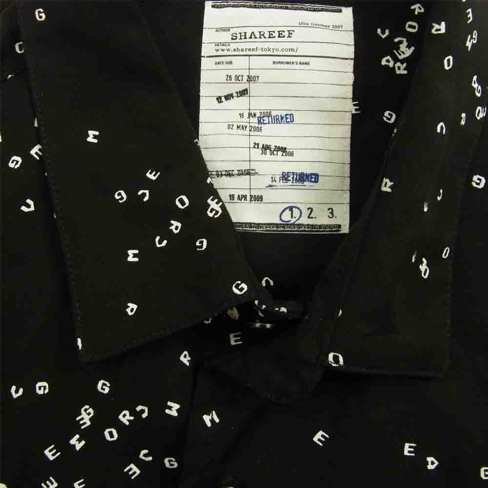 SHAREEF シャリーフ 20533006 DOT PATTERN S/S BIG SHIRTS ドット パターン ビッグ シルエット シャツ 半袖 ブラック系 1【中古】