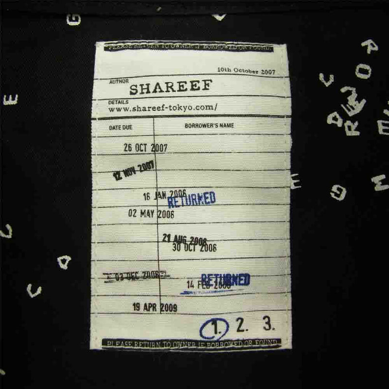 SHAREEF シャリーフ 20533006 DOT PATTERN S/S BIG SHIRTS ドット パターン ビッグ シルエット シャツ 半袖 ブラック系 1【中古】