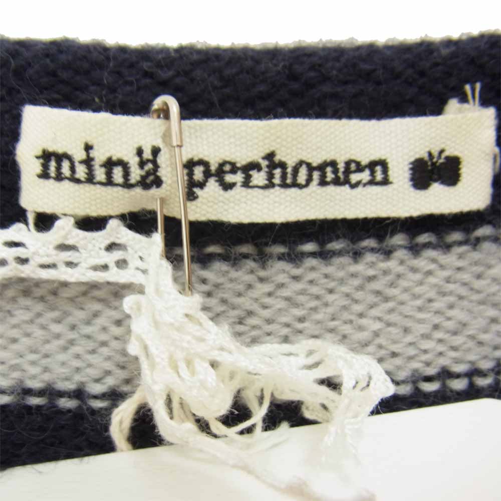 mina perhonen ミナペルホネン SA8740 thoroughbred サラブレッド アルパカ混ウール セーター ニット ネイビー系 38【美品】【中古】