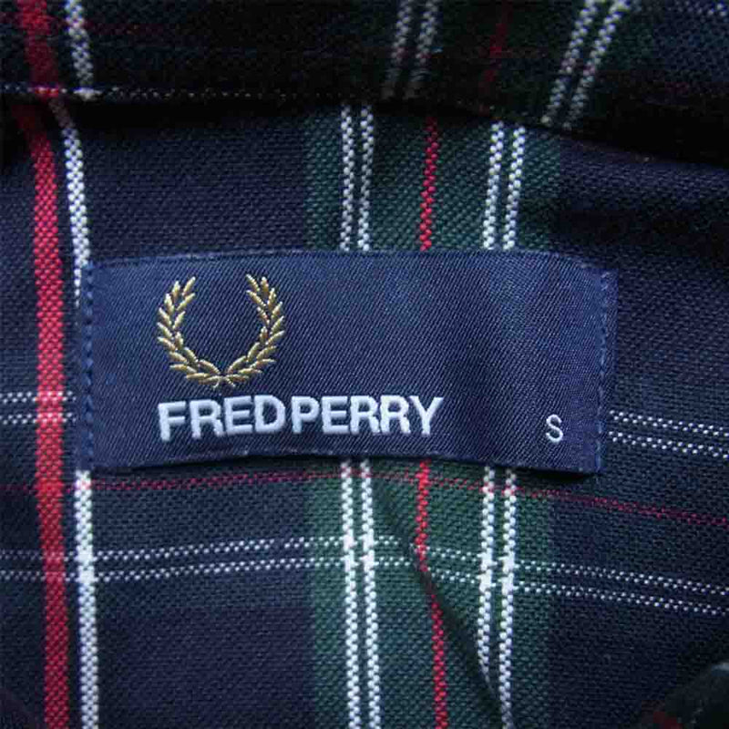 FRED PERRY フレッドペリー M5370 チェック ボタンダウン BD シャツ ネイビー系 S【新古品】【未使用】【中古】