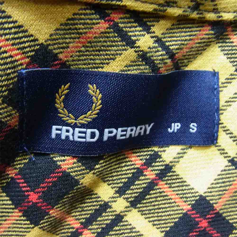 FRED PERRY フレッドペリー F2329 日本製 スイングトップ コットン チェック ハリントン ジャケット ブラック系 S【新古品】【未使用】【中古】